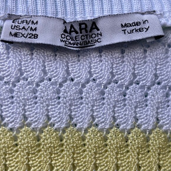 ZARA BEAUTIFUL TEXTURED KNIT SHORT SLEEVE TOP IN PASTEL COLORS, SZ. M - Picture 5 of 5